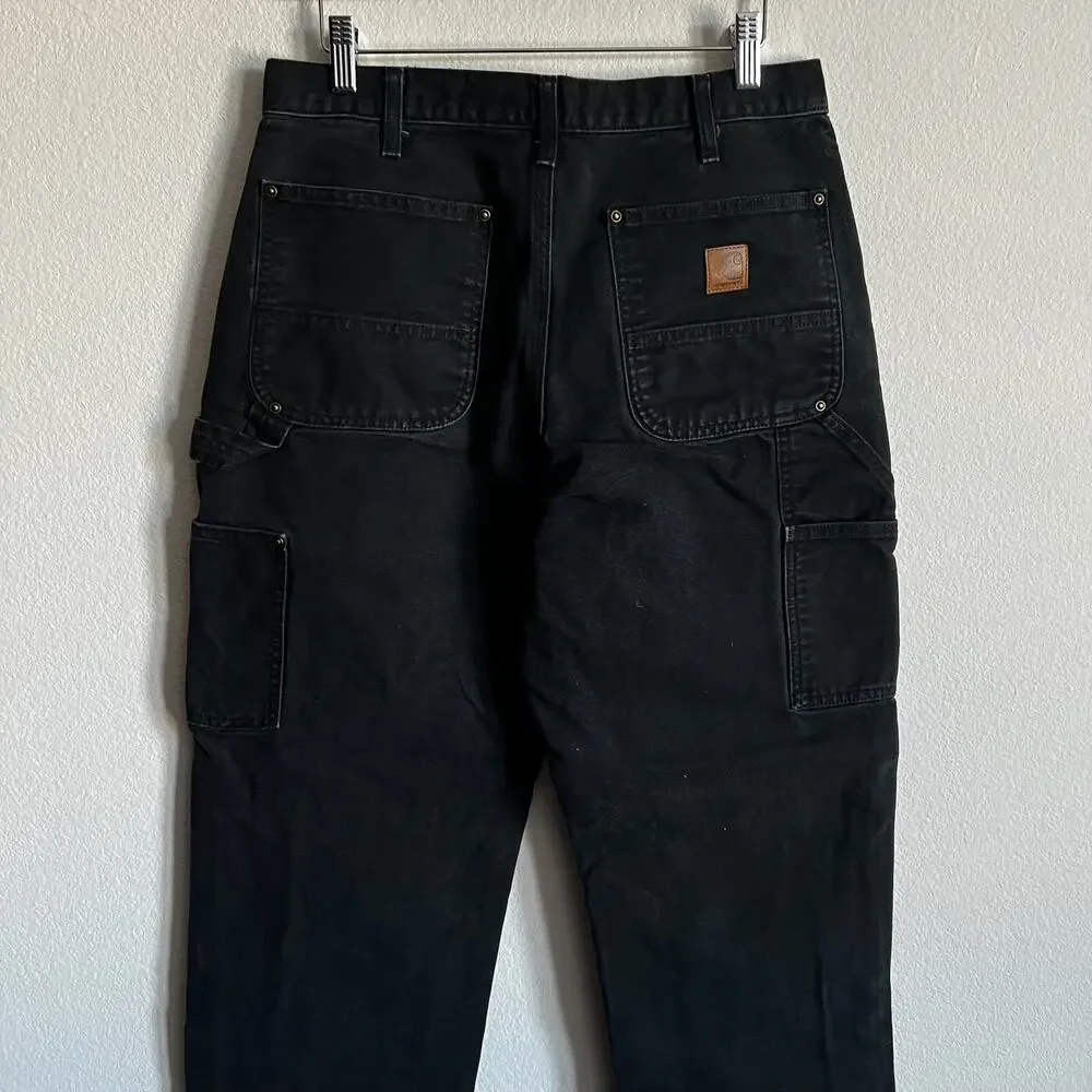 Carhartt B136 BLK black double knee work wear carpenter pants